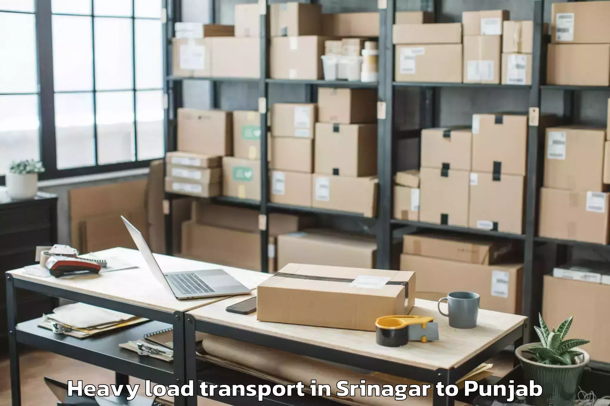 Easy Srinagar to Iit Ropar Heavy Load Transport Booking